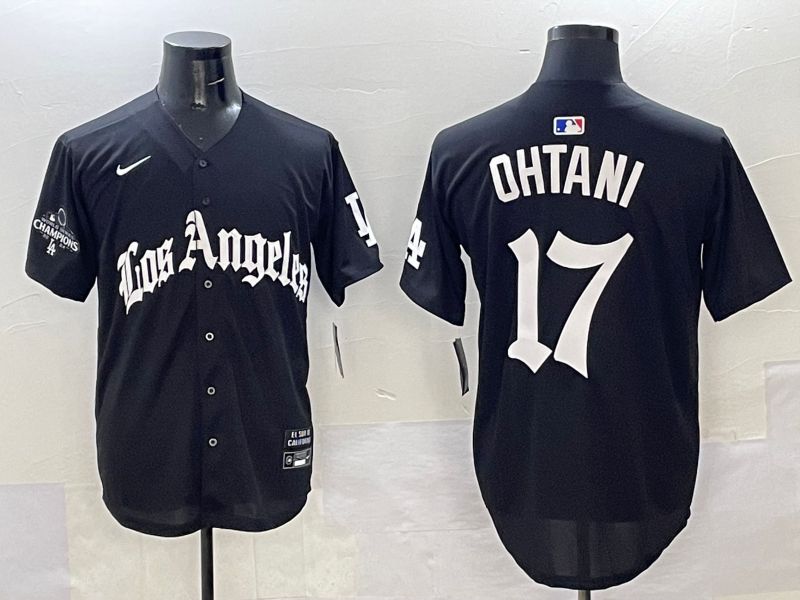 Men Los Angeles Dodgers 17 Ohtani Black Five generations Joint Name 2025 Nike MLB Jersey style 32